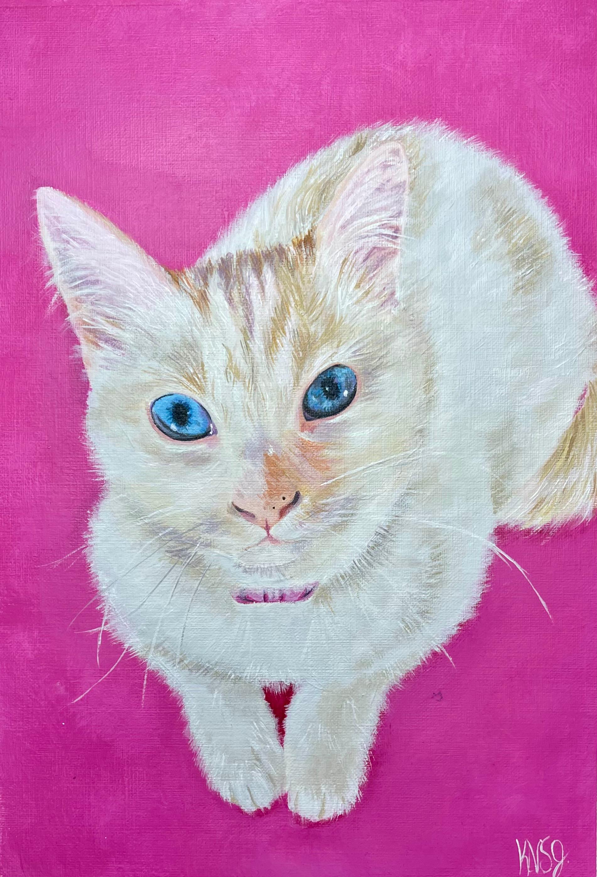 Hand-painted pet portrait of Charlotte
